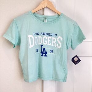 ⚾️ Women’s MLB Los Angeles Dodgers Boxy Short-Sleeve Tee NEW Small Blue